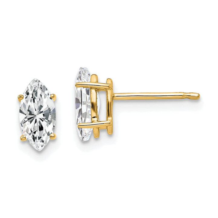 Lovely Rita's Earrings 14k Yellow Gold Marquise Cubic Zirconia Earring
