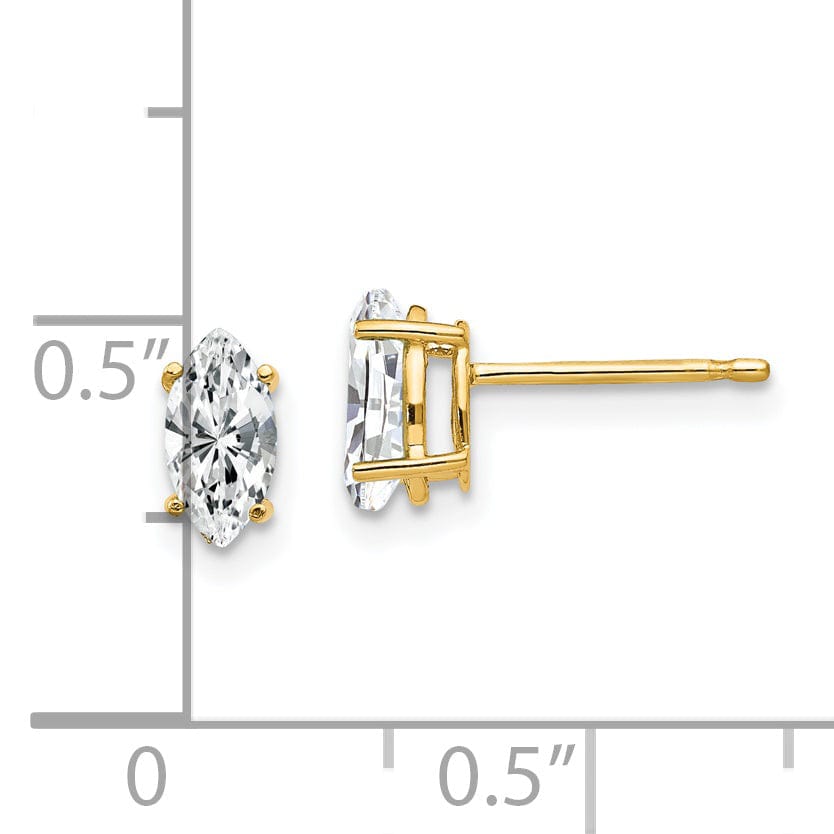 Lovely Rita's Earrings 14k Yellow Gold Marquise Cubic Zirconia Earring