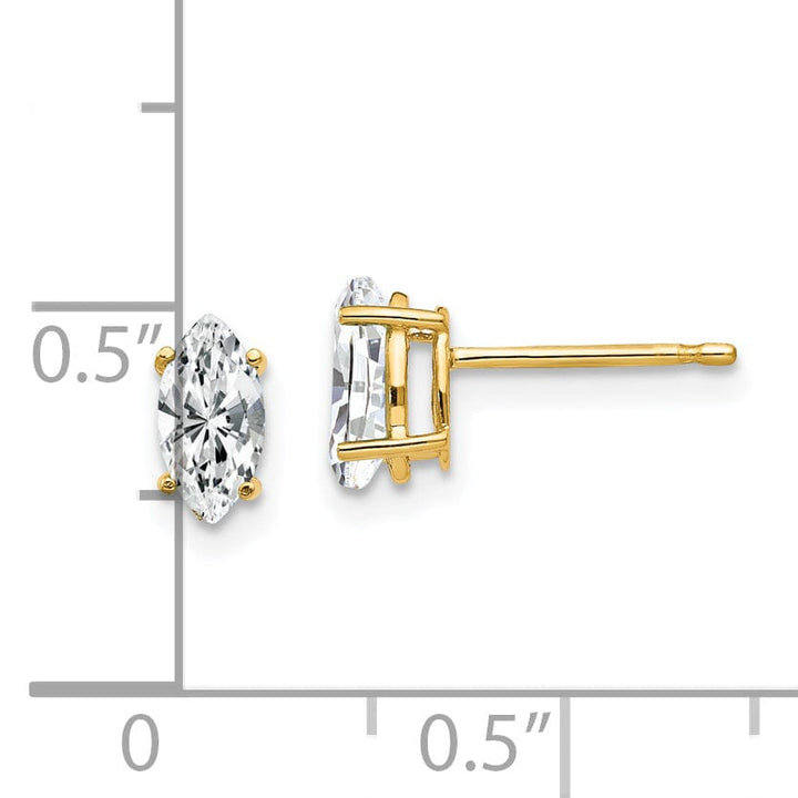 Lovely Rita's Earrings 14k Yellow Gold Marquise Cubic Zirconia Earring