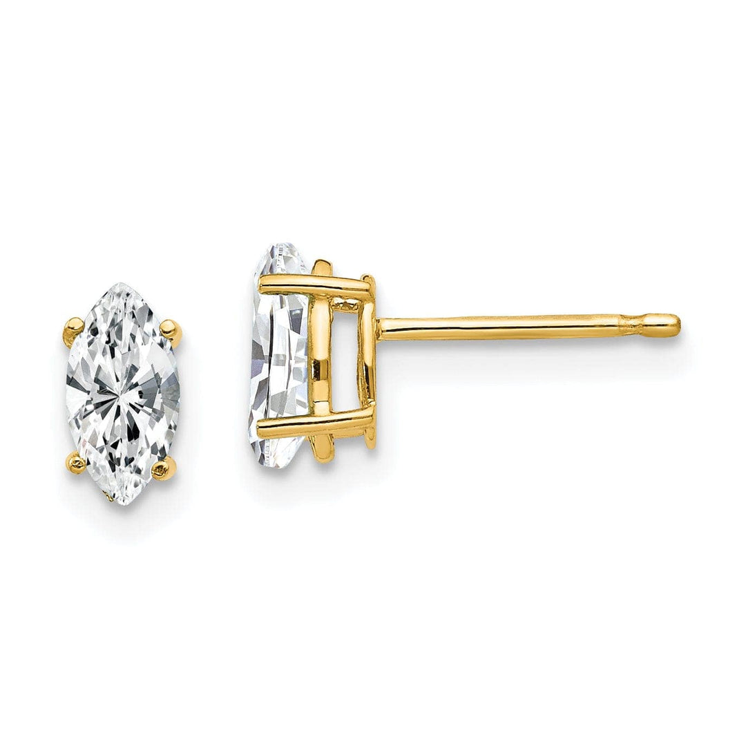 Lovely Rita's Earrings 14k Yellow Gold Marquise Cubic Zirconia Earring