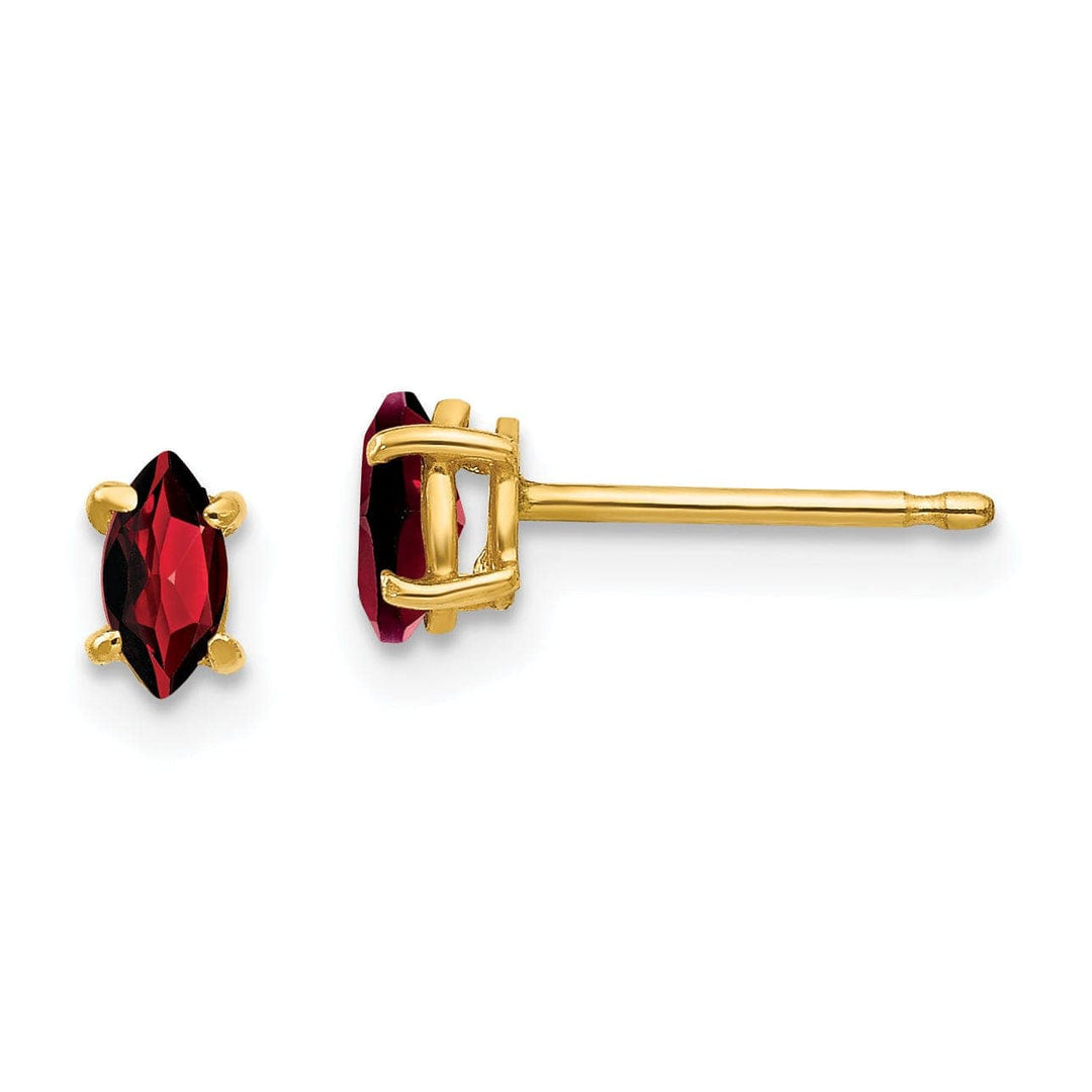 Lovely Rita's Earrings 14k Yellow Gold Marquise Garnet Earring