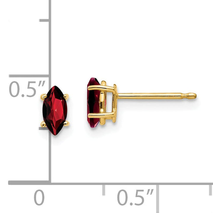 Lovely Rita's Earrings 14k Yellow Gold Marquise Garnet Earring
