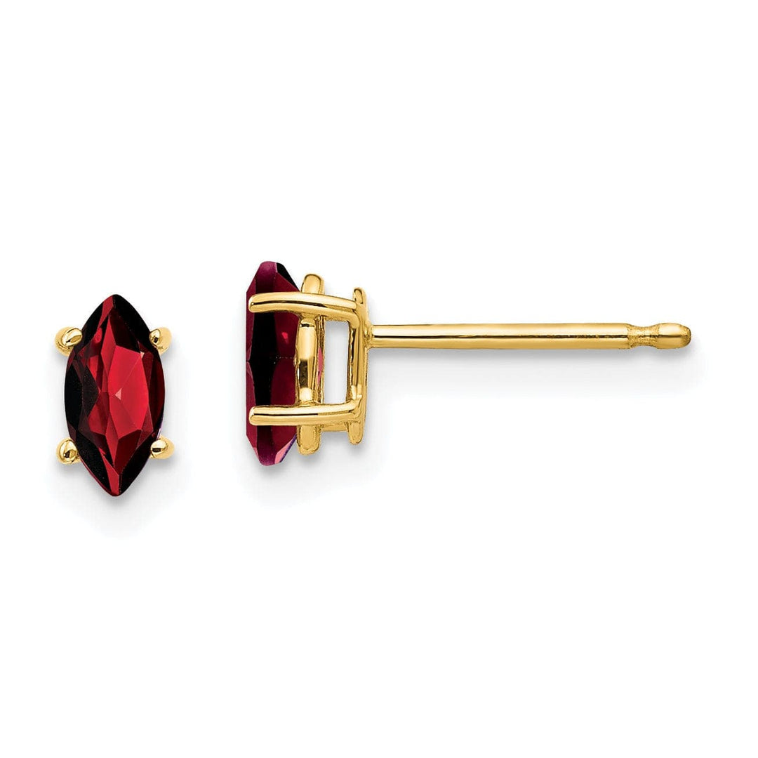 Lovely Rita's Earrings 14k Yellow Gold Marquise Garnet Earring
