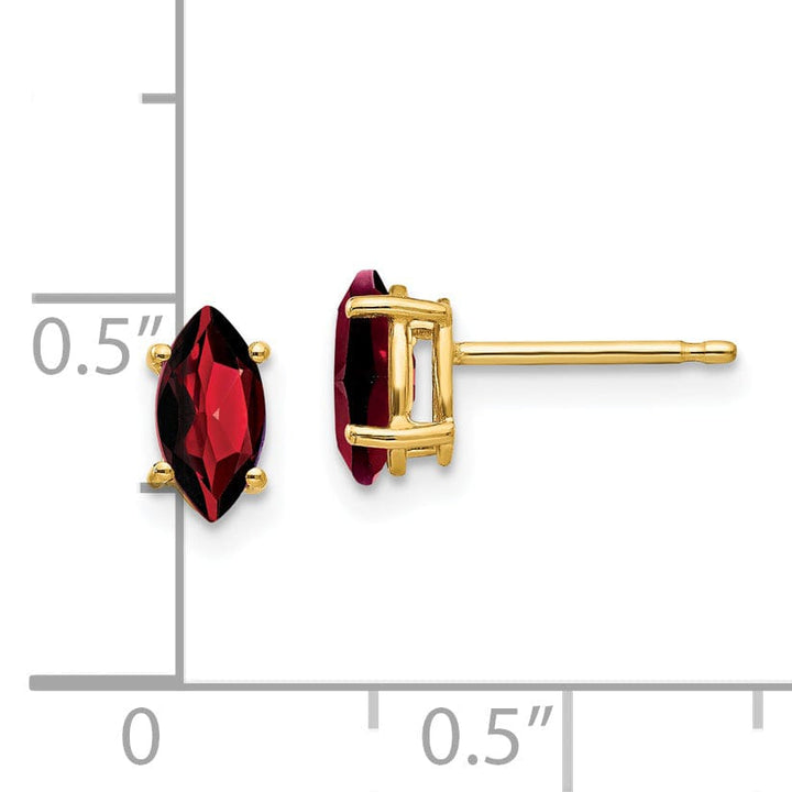Lovely Rita's Earrings 14k Yellow Gold Marquise Garnet Earring
