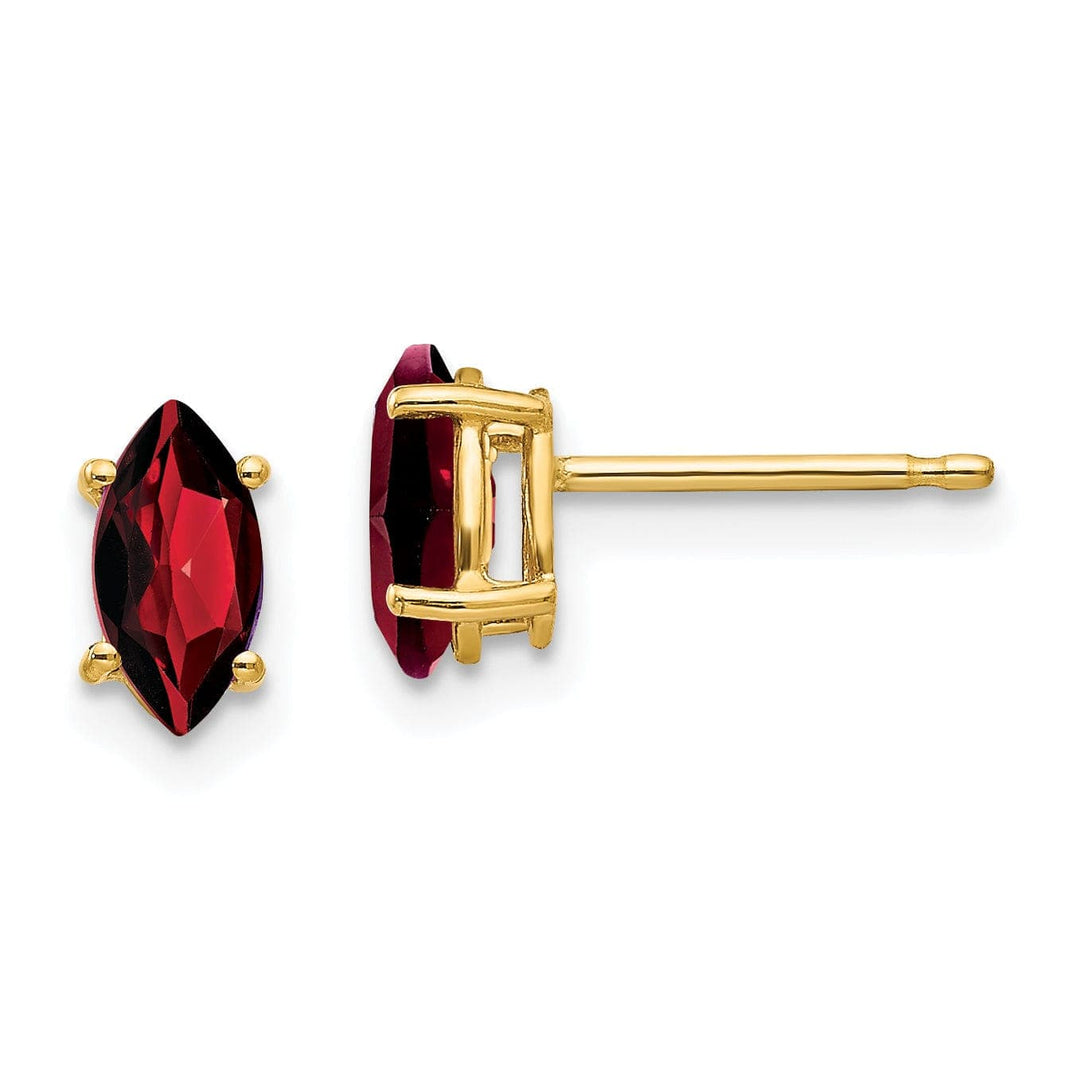 Lovely Rita's Earrings 14k Yellow Gold Marquise Garnet Earring