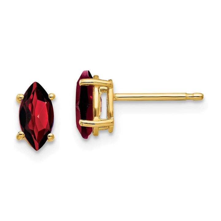 Lovely Rita's Earrings 14k Yellow Gold Marquise Garnet Earring