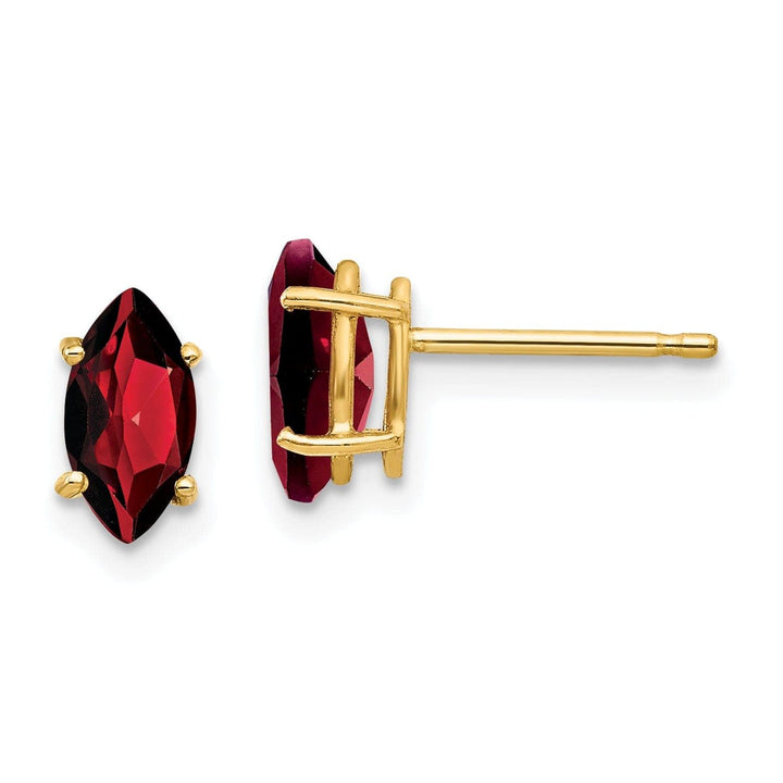 Lovely Rita's Earrings 14k Yellow Gold Marquise Garnet Earring