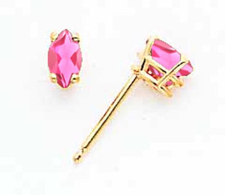 Lovely Rita's Earrings 14k Yellow Gold Marquise Pink Tourmaline Earring