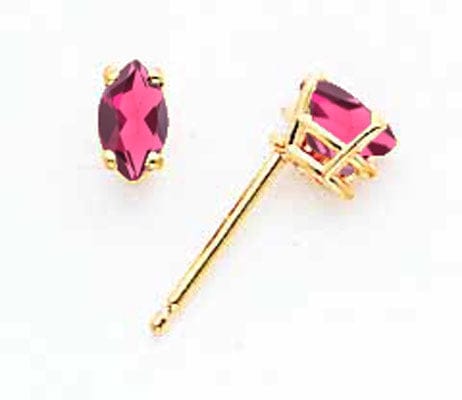 Lovely Rita's Earrings 14k Yellow Gold Marquise Rhodalite Garnet Earring