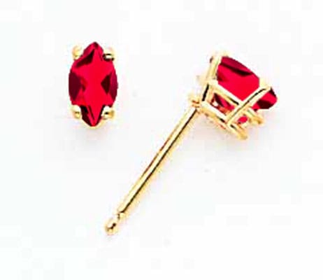 Lovely Rita's Earrings 14k Yellow Gold Marquise Ruby Earring