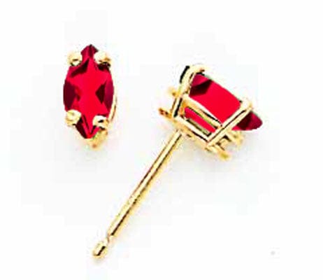 Lovely Rita's Earrings 14k Yellow Gold Marquise Ruby Earring