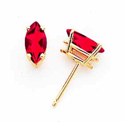 Lovely Rita's Earrings 14k Yellow Gold Marquise Ruby Earring