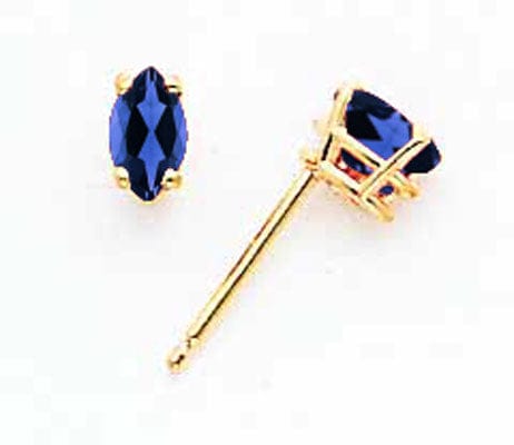 Lovely Rita's Earrings 14k Yellow Gold Marquise Sapphire Earring