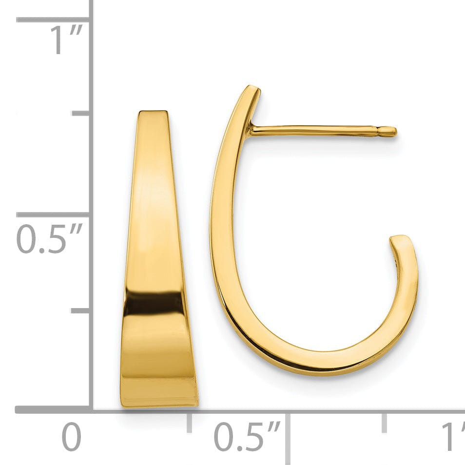 Lovely Rita's Earrings 14k Yellow Gold Medium Polished J Hoop Earrings