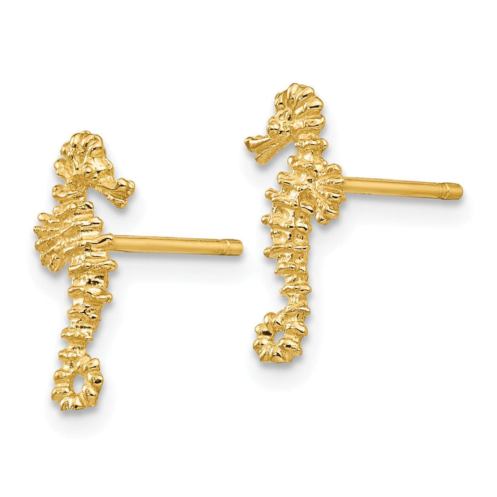 Lovely Rita's Earrings 14k Yellow Gold Mini Seahorse Post Earrings