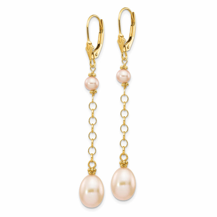 Lovely Rita's Earrings 14k Yellow Gold Natural Color Pearl Earrings