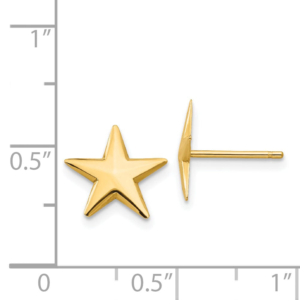 Lovely Rita's Earrings 14k Yellow Gold Nautical Star Post Earrings