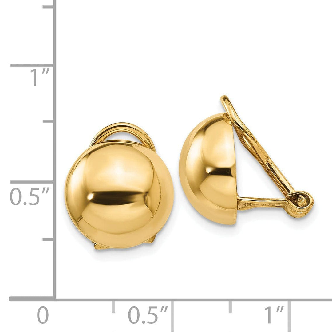 Lovely Rita's Earrings 14k Yellow Gold Non-pierced Ball Earrings