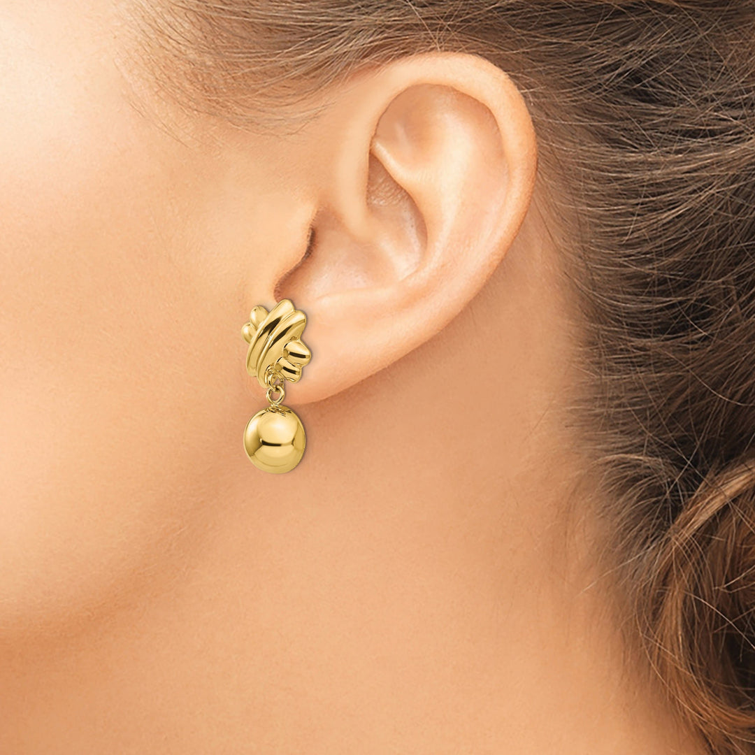 Lovely Rita's Earrings 14k Yellow Gold Non-pierced Fancy Ball Earrings