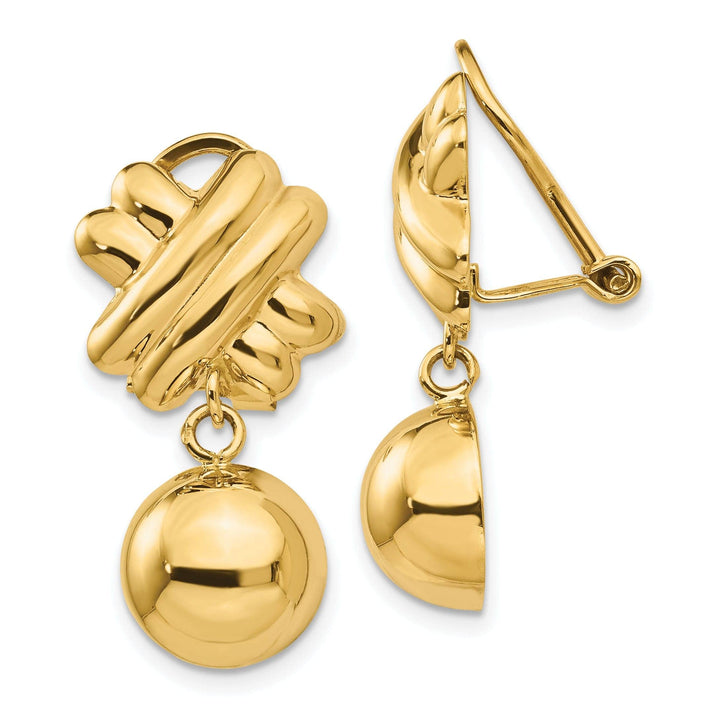 Lovely Rita's Earrings 14k Yellow Gold Non-pierced Fancy Ball Earrings