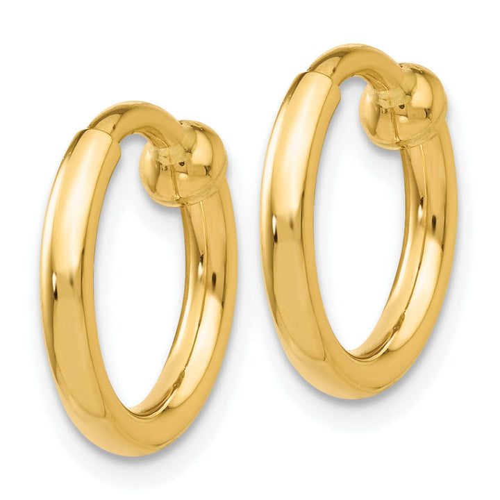 Lovely Rita's Earrings 14k Yellow Gold Non-Pierced Hoop Earrings
