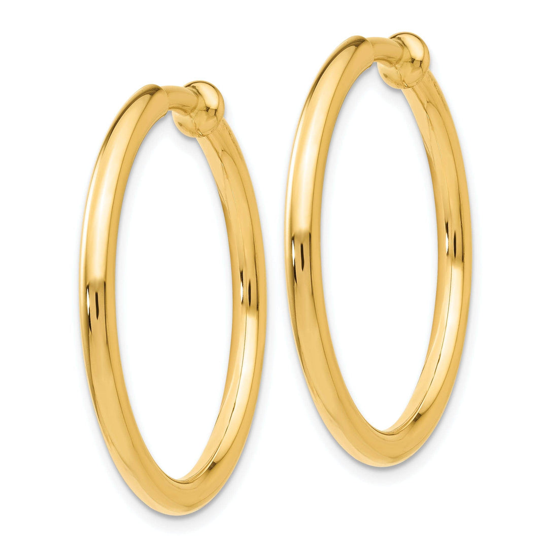 Lovely Rita's Earrings 14k Yellow Gold Non-Pierced Hoops Earrings