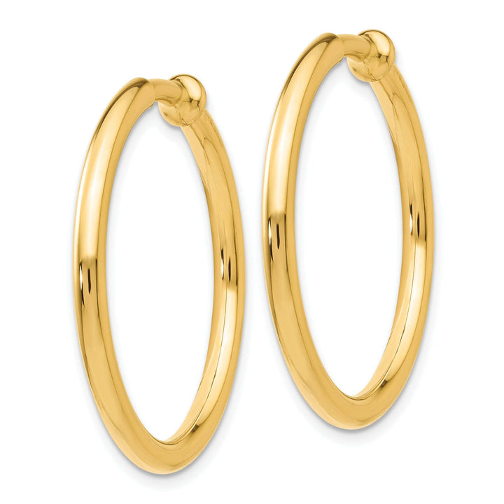 Lovely Rita's Earrings 14k Yellow Gold Non-Pierced Hoops Earrings