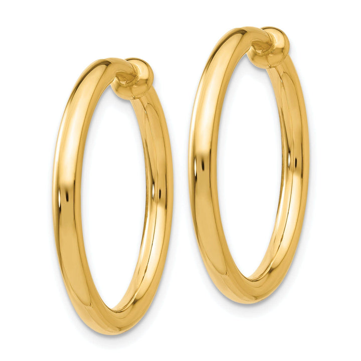 Lovely Rita's Earrings 14k Yellow Gold Non-Pierced Hoops Earrings