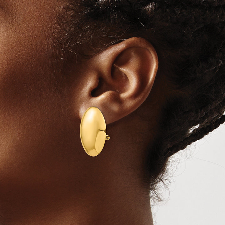 Lovely Rita's Earrings 14k Yellow Gold Omega Clip Polished Earrings