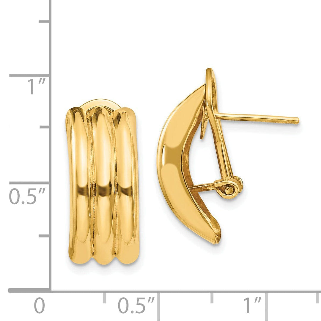 Lovely Rita's Earrings 14k Yellow Gold Omega Post Earrings