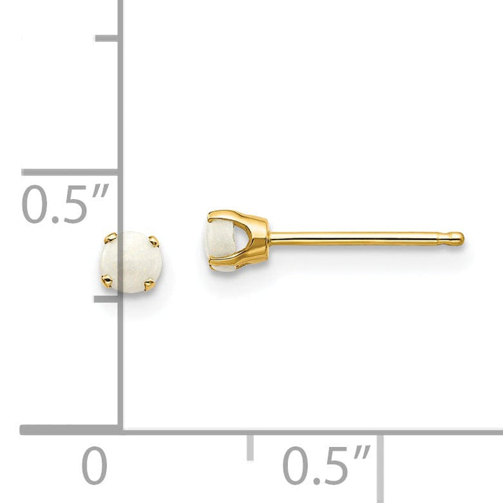 Lovely Rita's Earrings 14k Yellow Gold Opal Birthstone Earrings