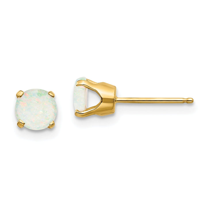 Lovely Rita's Earrings 14k Yellow Gold Opal Birthstone Earrings