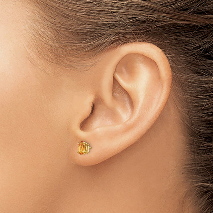 Lovely Rita's Earrings 14k Yellow Gold Oval Citrine Birthstone Earrings