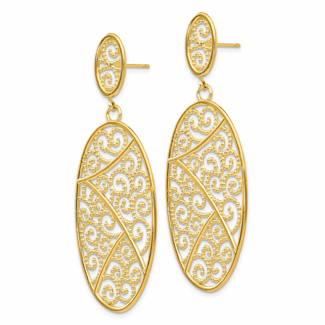 Lovely Rita's Earrings 14k Yellow Gold Oval Dangle Earrings
