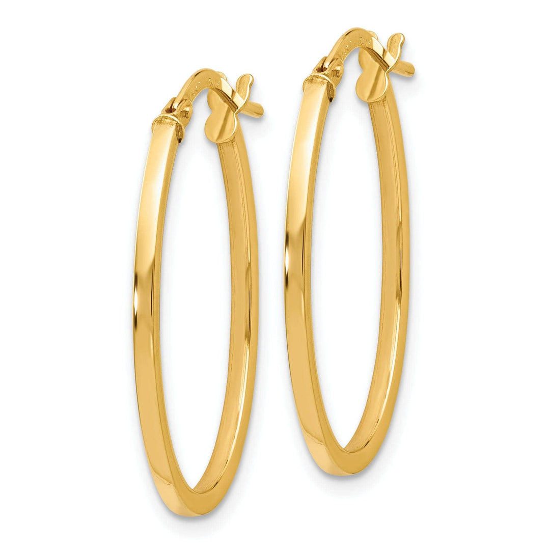 Lovely Rita's Earrings 14k Yellow Gold Oval Hinged Hoop Earrings
