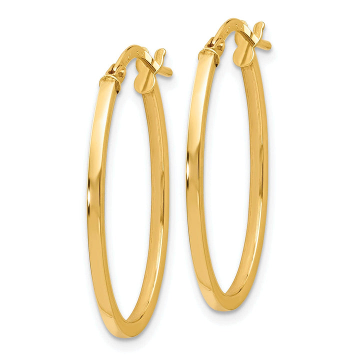 Lovely Rita's Earrings 14k Yellow Gold Oval Hinged Hoop Earrings