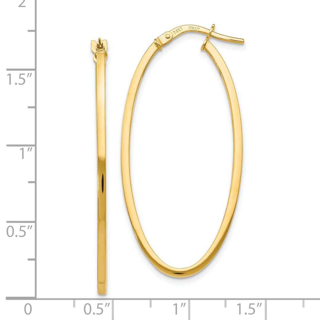 Lovely Rita's Earrings 14k Yellow Gold Oval Hoop Earrings