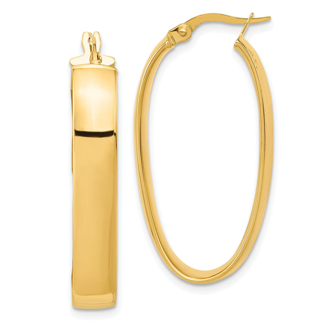 Lovely Rita's Earrings 14k Yellow Gold Oval Hoop Earrings
