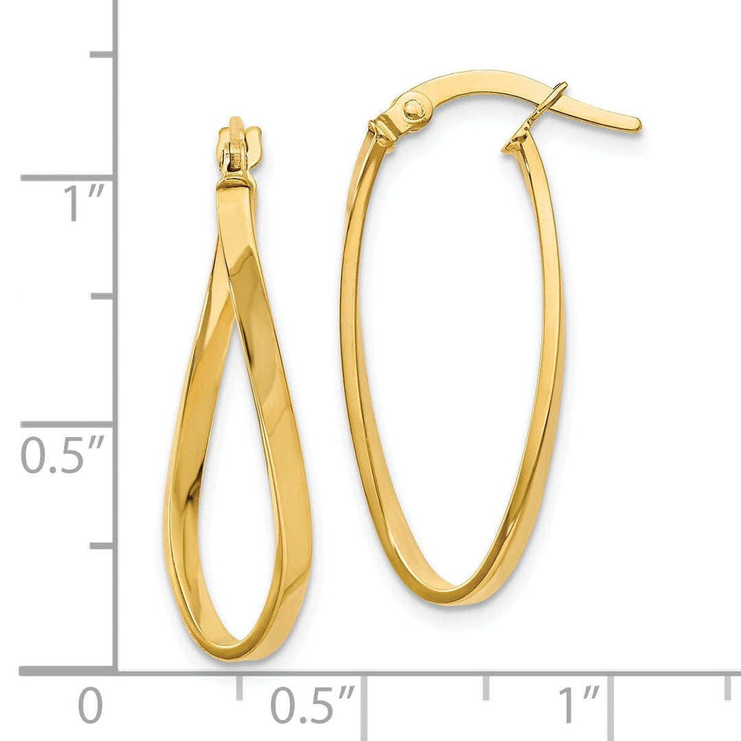 Lovely Rita's Earrings 14k Yellow Gold Oval Hoop Earrings