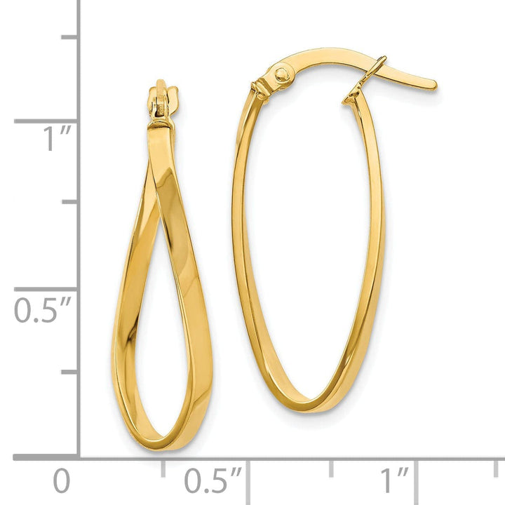 Lovely Rita's Earrings 14k Yellow Gold Oval Hoop Earrings