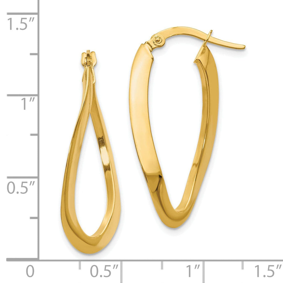 Lovely Rita's Earrings 14k Yellow Gold Oval Hoop Earrings