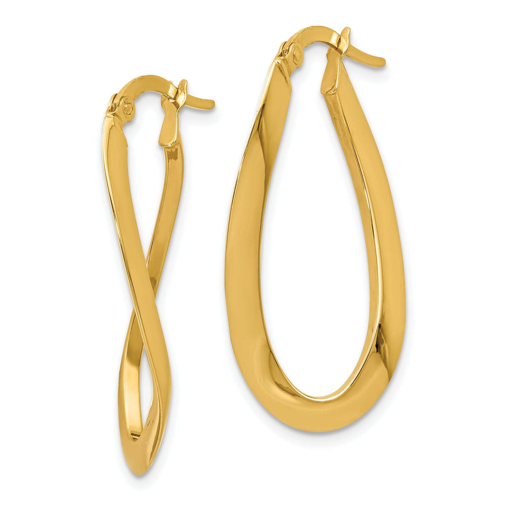 Lovely Rita's Earrings 14k Yellow Gold Oval Hoop Earrings