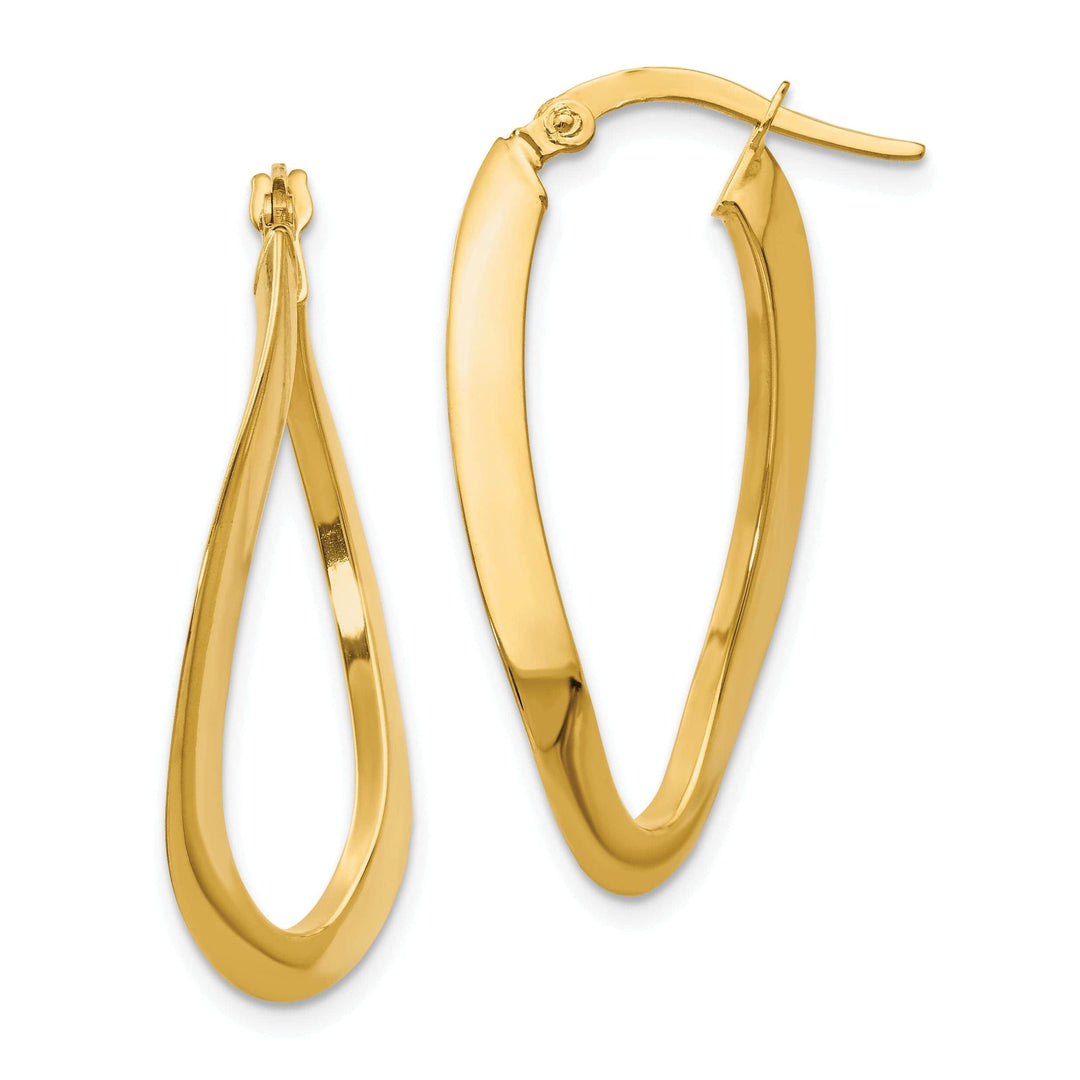 Lovely Rita's Earrings 14k Yellow Gold Oval Hoop Earrings
