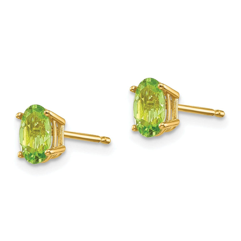 Lovely Rita's Earrings 14k Yellow Gold Oval Peridot Birthstone Earrings
