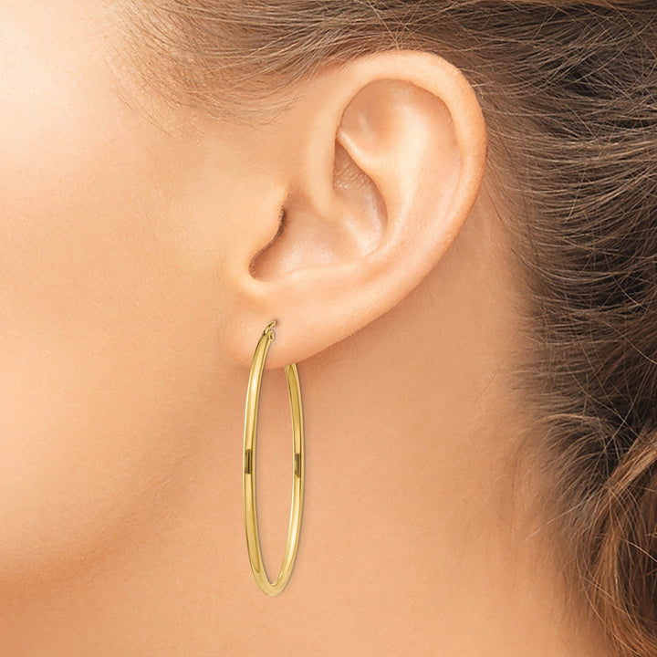 Lovely Rita's Earrings 14k Yellow Gold Oval Polished Hoop Earrings