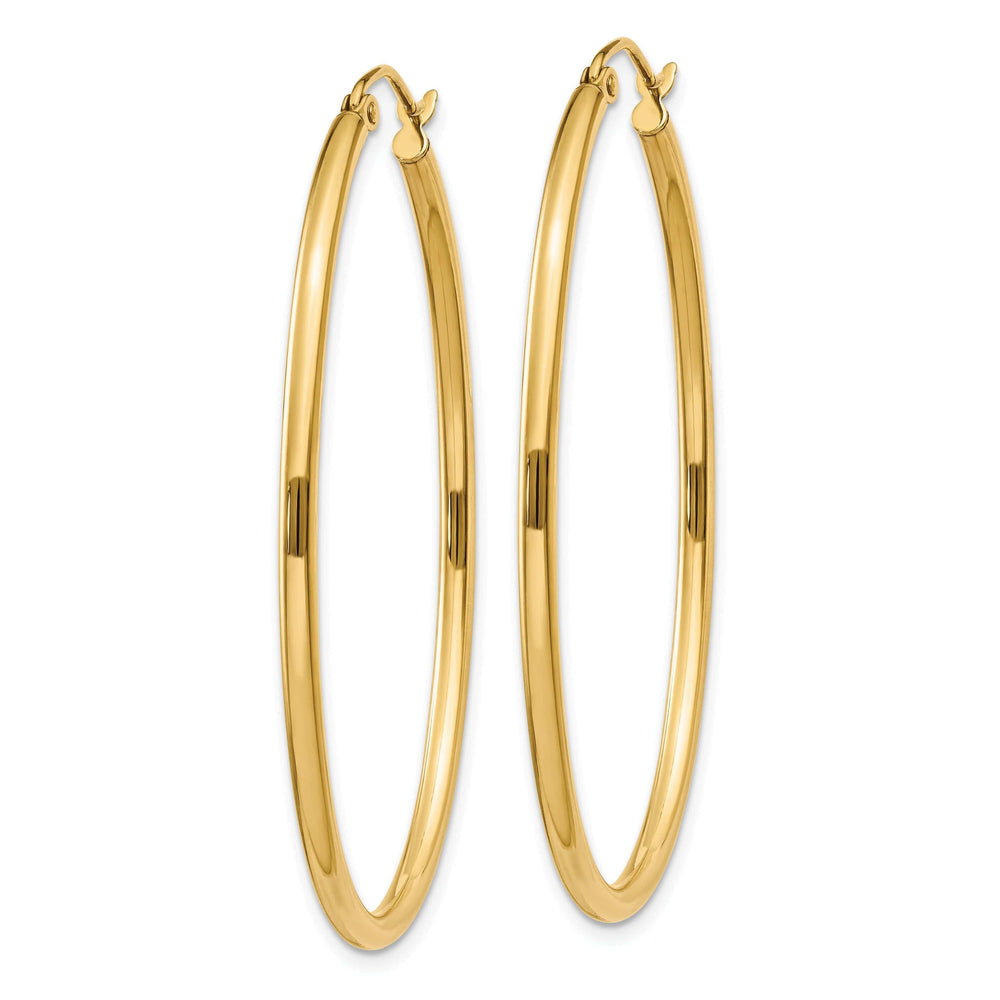 Lovely Rita's Earrings 14k Yellow Gold Oval Polished Hoop Earrings
