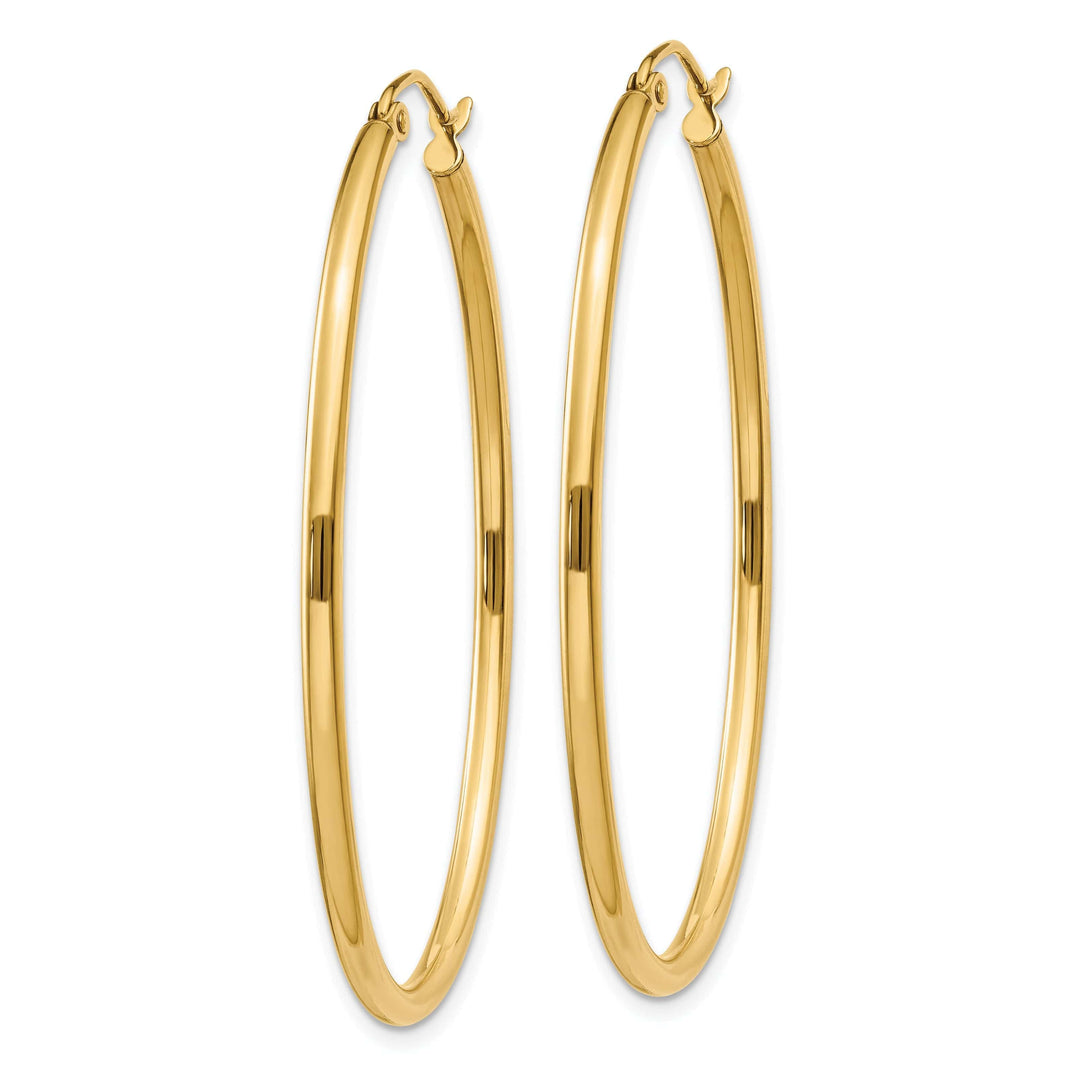 Lovely Rita's Earrings 14k Yellow Gold Oval Polished Hoop Earrings