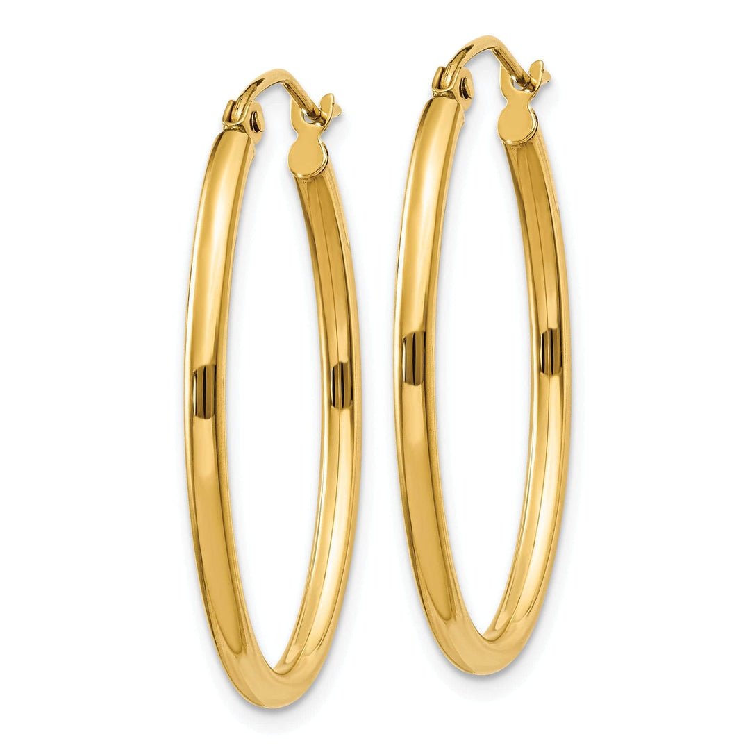 Lovely Rita's Earrings 14k Yellow Gold Oval Polished Hoop Earrings