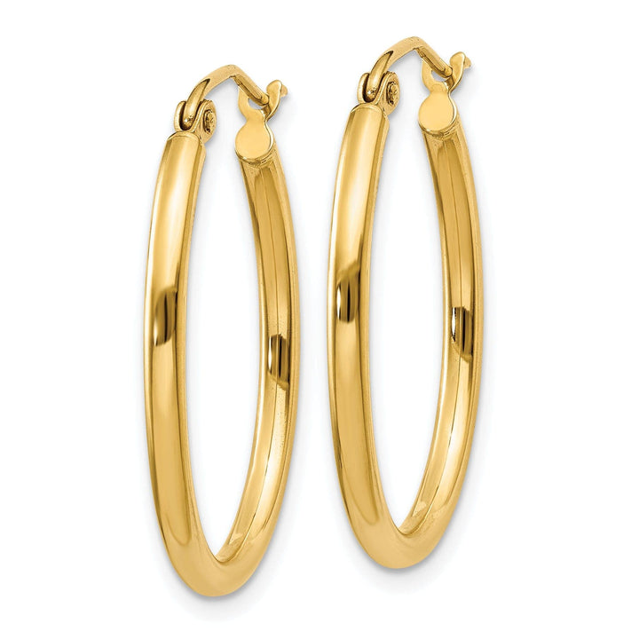 Lovely Rita's Earrings 14k Yellow Gold Oval Polished Hoop Earrings