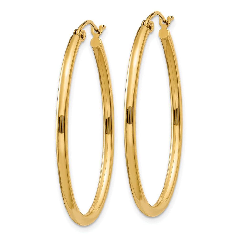 Lovely Rita's Earrings 14k Yellow Gold Oval Polished Hoop Earrings